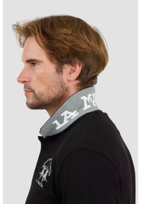 La Martina - LA MARTINA Czarny męski longsleeve polo Piquet Stretch, Rozmiar XXL. Typ kołnierza: polo. Kolor: czarny. Długość rękawa: długi rękaw #6