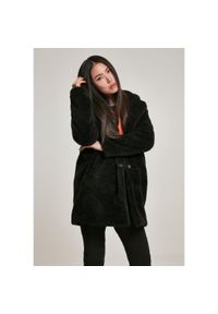 Urban Classics - Damska klasyczna miejska parka sherpa w rozmiarze oversize. Kolor: czarny. Sezon: zima. Styl: klasyczny #1