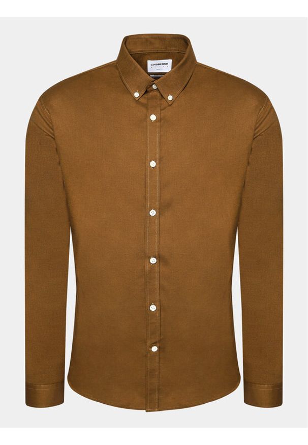 Lindbergh Koszula 30-203174 Brązowy Slim Fit. Kolor: brązowy. Materiał: bawełna