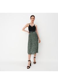 Mohito - Plisowana spódnica midi we wzory - Zielony. Kolor: zielony #1