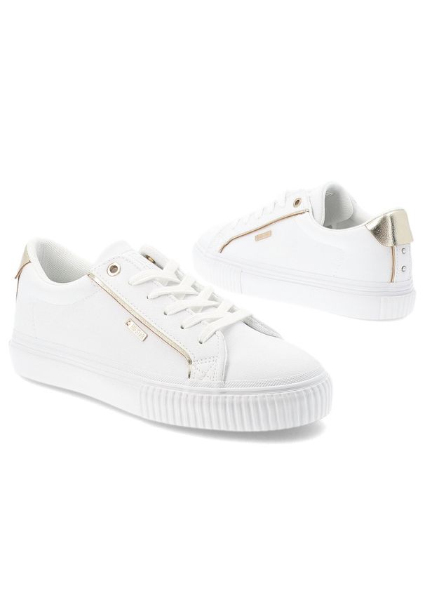 Big-Star - Białe Sneakersy Big Star Wygodne Obuwie Damskie. Okazja: na co dzień. Zapięcie: sznurówki. Kolor: biały. Materiał: guma, materiał, syntetyk. Szerokość cholewki: normalna