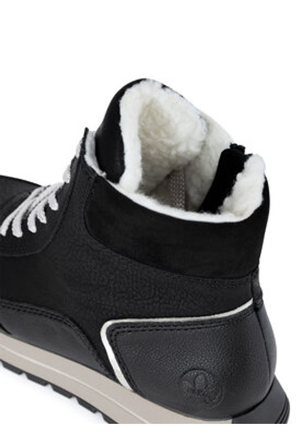 Rieker Trzewiki N4008-00 Czarny. Kolor: czarny. Materiał: materiał