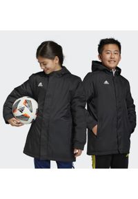 Adidas - Entrada 22 Stadium Jacket. Kolor: czarny. Materiał: poliester. Długość: długie