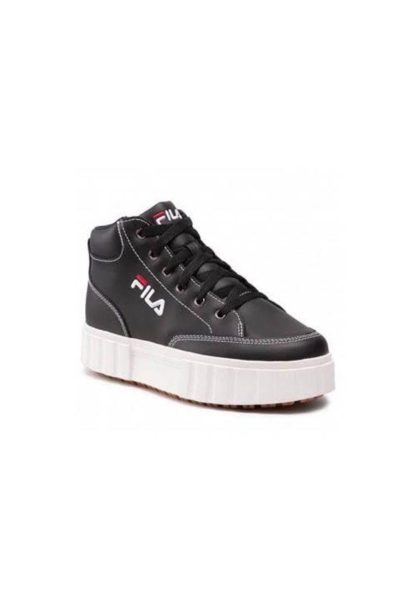 Buty do chodzenia damskie Fila Sandblast Mid. Zapięcie: sznurówki. Kolor: czarny. Materiał: guma, skóra, tkanina. Szerokość cholewki: normalna. Sport: turystyka piesza