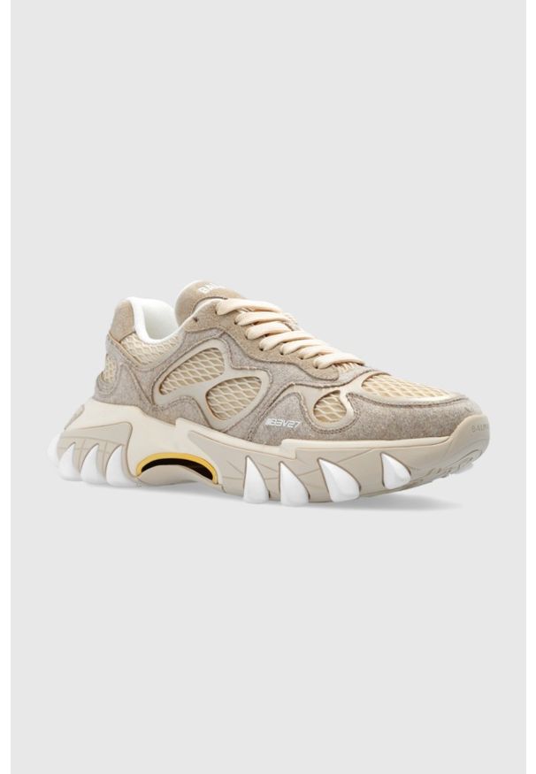 Balmain - BALMAIN Beżowe sneakersy B-EAST. Kolor: beżowy