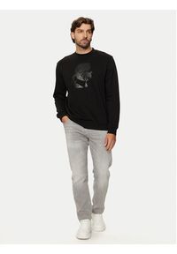 Karl Lagerfeld - KARL LAGERFELD Bluza 705039 544910 Czarny Regular Fit. Typ kołnierza: dekolt w karo. Kolor: czarny. Materiał: bawełna #4