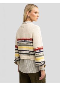 Big-Star - Sweter damski bawełniany w kolorowe paski kremowy Mixta 000. Kolor: wielokolorowy. Materiał: bawełna. Wzór: paski, kolorowy. Sezon: lato. Styl: vintage, retro #3