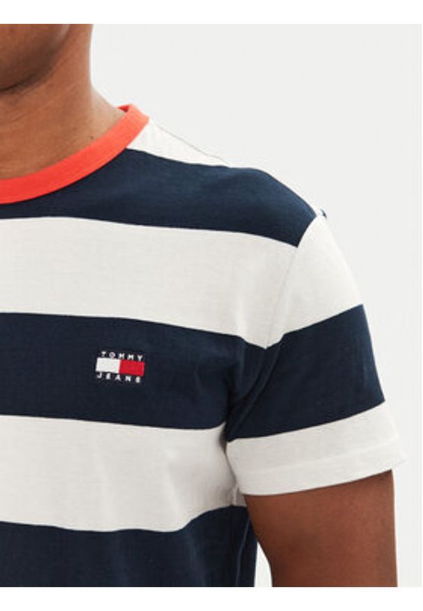 Tommy Jeans T-Shirt DM0DM20766 Granatowy Regular Fit. Kolor: niebieski. Materiał: bawełna