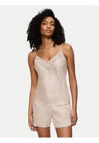 Triumph Piżama Wild Azalea 10221499 Beżowy Regular Fit. Kolor: beżowy. Materiał: lyocell