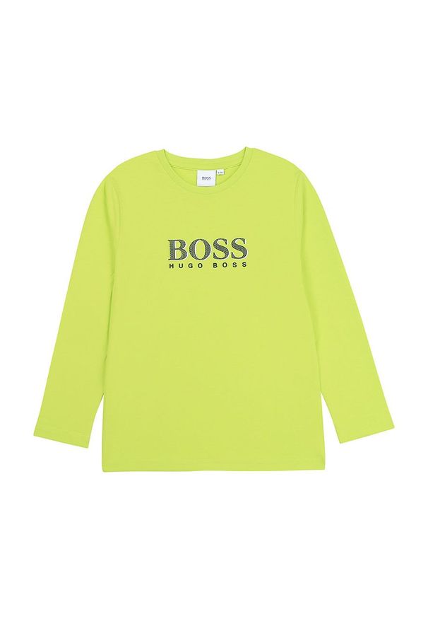 BOSS - Boss - Longsleeve dziecięcy 116-152 cm. Okazja: na co dzień. Kolor: żółty, zielony, wielokolorowy. Materiał: bawełna, dzianina. Wzór: nadruk. Styl: casual