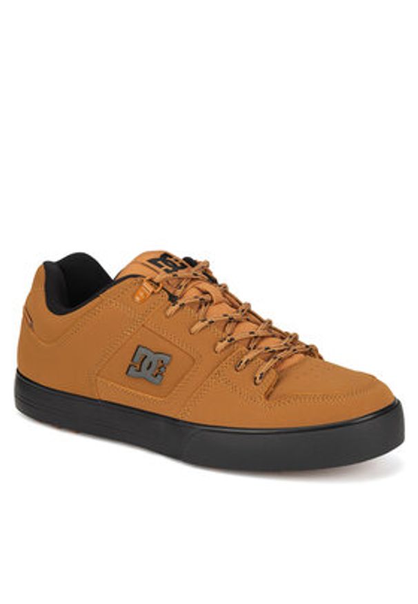 DC Sneakersy PURE WNT ADYS300151-WE9 Brązowy. Kolor: brązowy. Materiał: skóra, nubuk