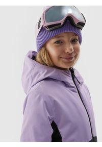 4f - Kurtka narciarska membrana 5000 dziewczęca - fioletowa. Kolor: fioletowy. Materiał: syntetyk, tkanina, poliester. Sezon: zima. Sport: narciarstwo #2
