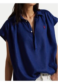Polo Ralph Lauren Koszula 211935131004 Granatowy Relaxed Fit. Typ kołnierza: polo. Kolor: niebieski. Materiał: len #3