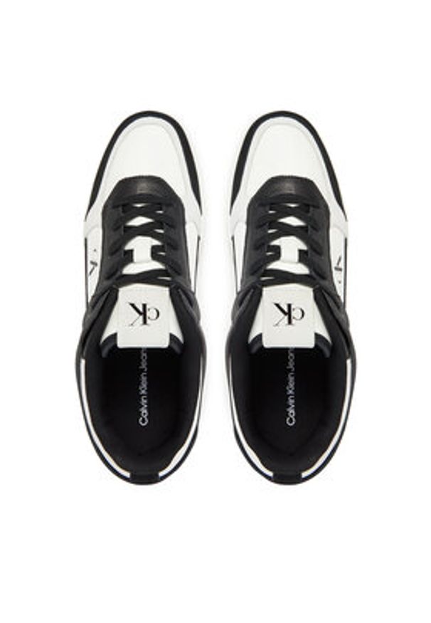 Calvin Klein Jeans Sneakersy Basket Cup Low Laceup Lth Mix YM0YM01308 Biały. Kolor: biały. Materiał: skóra
