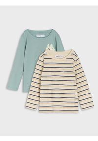 Sinsay - Bawełniana koszulka 2 pack - kremowy. Kolor: kremowy. Materiał: bawełna #1