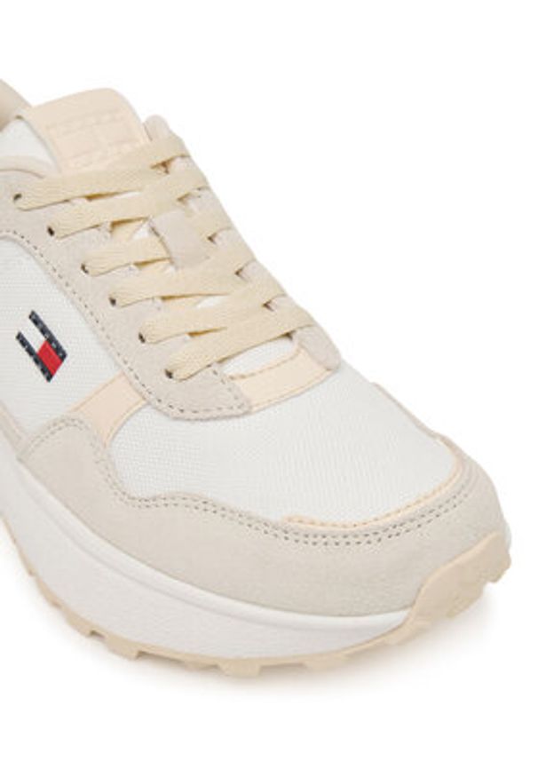 Tommy Jeans Sneakersy Modern Runner Mix EN0EN03100 Biały. Kolor: biały. Materiał: zamsz, skóra