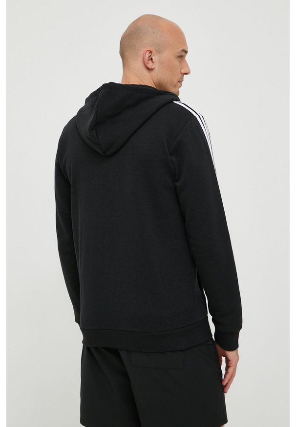 adidas Performance bluza męska kolor czarny z kapturem z aplikacją. Okazja: na co dzień. Typ kołnierza: kaptur. Kolor: czarny. Materiał: poliester, bawełna. Wzór: aplikacja. Styl: casual