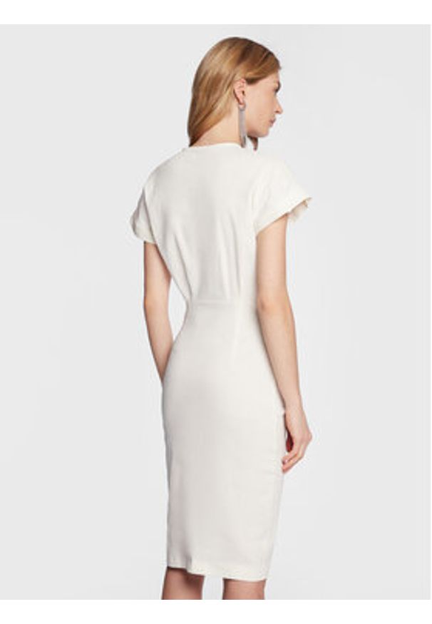 Pinko Sukienka codzienna Agitato 100532 A0IM Beżowy Regular Fit. Okazja: na co dzień. Kolor: beżowy. Materiał: len, wiskoza. Typ sukienki: proste. Styl: casual
