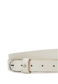 Calvin Klein Pasek Damski Ck Metal Loop Round Buckle 2.5 K60K613147 Biały. Kolor: biały. Materiał: skóra