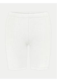 Pieces Szorty sportowe Kiki 17101084 Biały Slim Fit. Kolor: biały. Materiał: bawełna