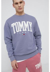 Tommy Jeans Bluza DM0DM12545.PPYY męska kolor fioletowy z aplikacją. Kolor: fioletowy. Materiał: bawełna. Wzór: aplikacja #4