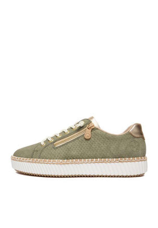 Rieker Sneakersy M2940-52 Zielony. Kolor: zielony. Materiał: materiał