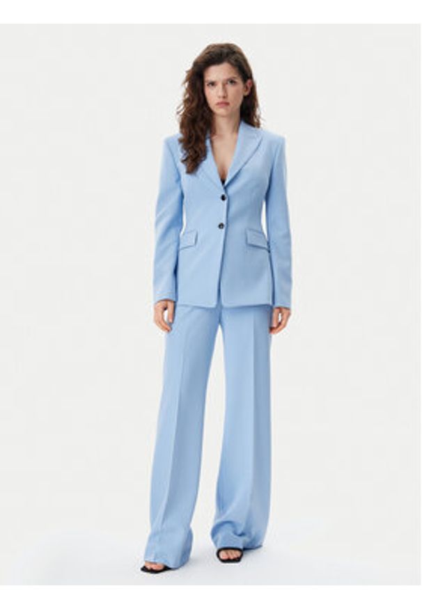 Hugo - HUGO Marynarka Asmalla 50540787 Błękitny Slim Fit. Kolor: niebieski. Materiał: syntetyk