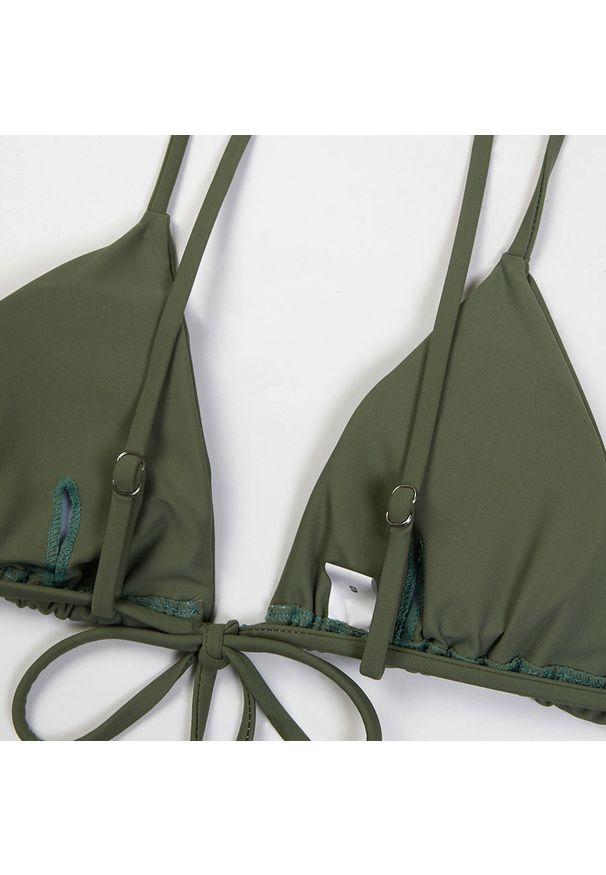 Intica - Bikini push-up z regulowanym sznurowaniem na plażę Rosmaria. Kolor: zielony. Materiał: materiał