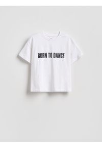 Reserved - Bawełniany t-shirt z nadrukiem - biały. Kolor: biały. Materiał: bawełna. Wzór: nadruk #1