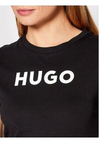 Hugo T-Shirt 50473813 Czarny Slim Fit. Kolor: czarny. Materiał: bawełna