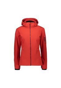 Kurtka przeciwdeszczowa damska z kapturem CMP. Typ kołnierza: kaptur. Kolor: czerwony. Materiał: puch. Sport: turystyka piesza #1