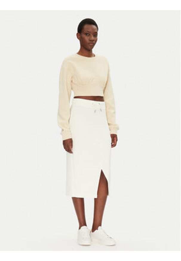 Fransa Spódnica midi 20615495 Écru Regular Fit. Materiał: syntetyk
