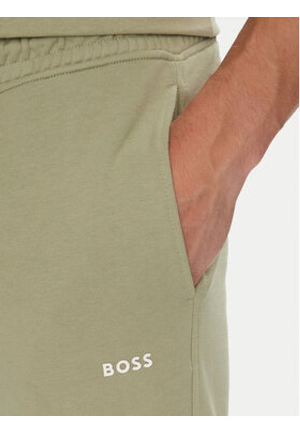 BOSS Spodnie dresowe Sechup 50533392 Zielony Regular Fit. Kolor: zielony. Materiał: bawełna
