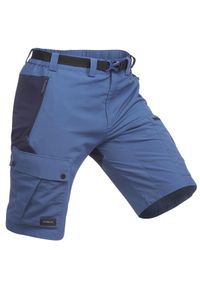 FORCLAZ - Spodenki trekkingowe - Trek 500 - męskie. Kolor: niebieski. Materiał: materiał, poliester, elastan, poliamid #1