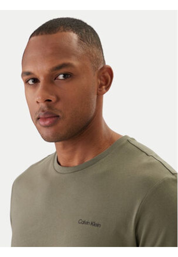 Calvin Klein T-Shirt Micro Logo LV04LC255G Zielony Regular Fit. Kolor: zielony. Materiał: bawełna