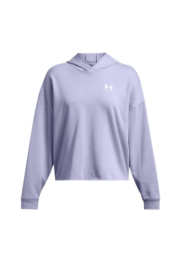 Damska bluza oversize z kapturem Under Armour Rival Terry. Typ kołnierza: kaptur. Kolor: fioletowy, biały, wielokolorowy. Sport: fitness