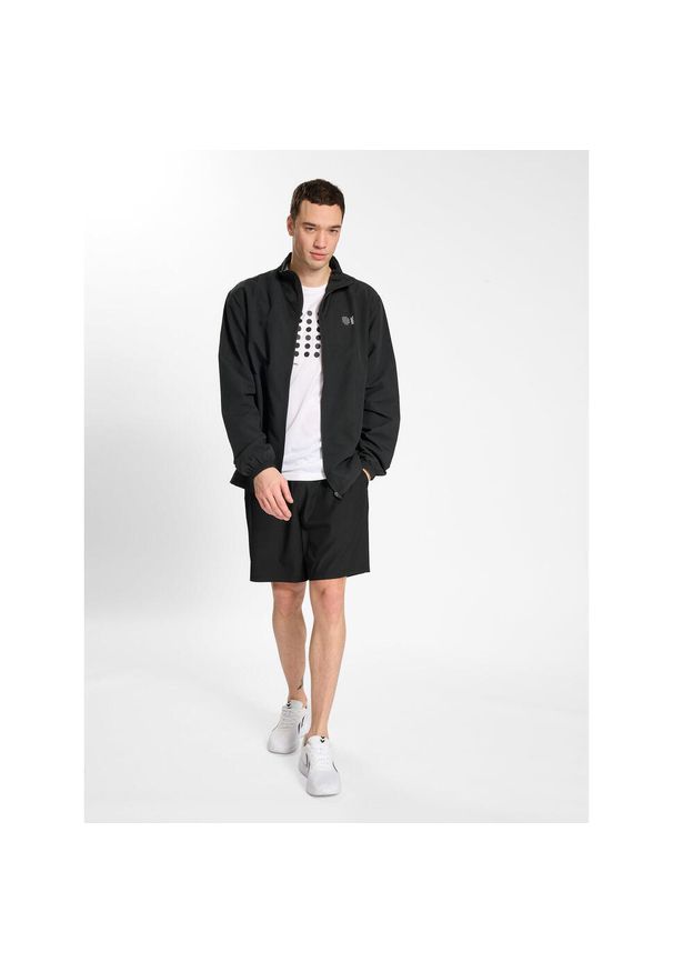 Bluza tkany Hummel Hmlkrótka. Kolor: czarny. Materiał: prążkowany. Wzór: jodełka, nadruk