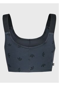 Adidas - adidas Top Allover Print Corset HL9159 Szary Slim Fit. Kolor: szary. Materiał: syntetyk. Wzór: nadruk #5