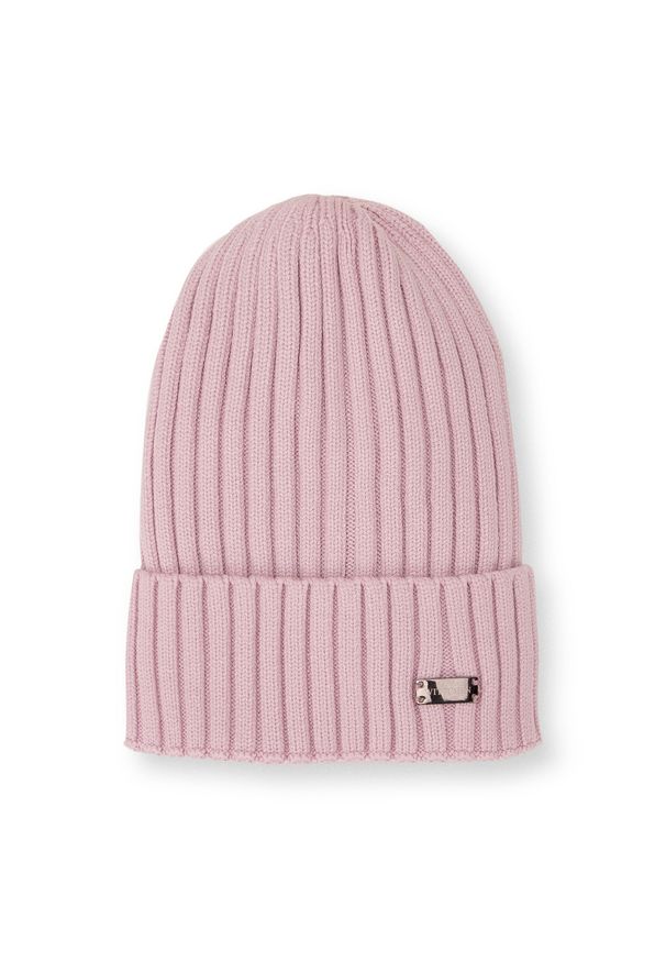 Wittchen - Damska czapka z gęstym splotem prosta różowa. Kolor: różowy. Materiał: wiskoza. Wzór: ze splotem. Sezon: zima. Styl: elegancki