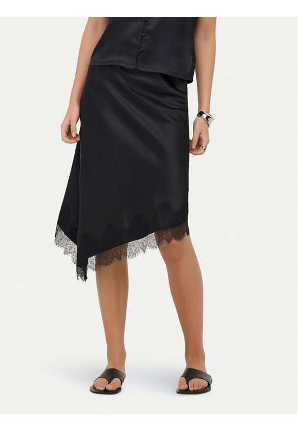 only - ONLY Spódnica midi Faraya 15380116 Czarny Regular Fit. Kolor: czarny. Materiał: syntetyk