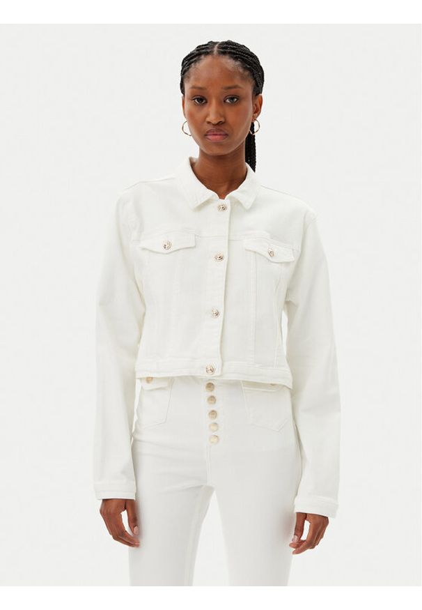 MET Kurtka jeansowa M10 175GC Biały Regular Fit. Kolor: biały. Materiał: bawełna