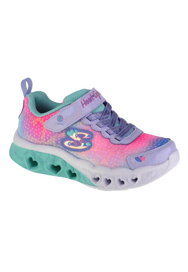 skechers - Buty do chodzenia dla dzieci Skechers Flutter Heart Lights. Zapięcie: rzepy. Kolor: różowy, wielokolorowy. Materiał: syntetyk, tkanina, materiał. Szerokość cholewki: normalna. Sport: turystyka piesza