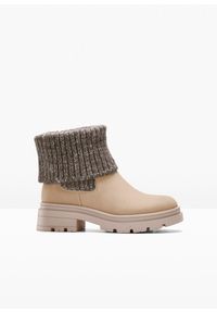 bonprix - Sztyblety. Kolor: beżowy. Sezon: zima #1