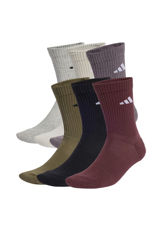 Adidas - Skarpety Cushioned Crew 6 Pairs. Kolor: beżowy, fioletowy, wielokolorowy