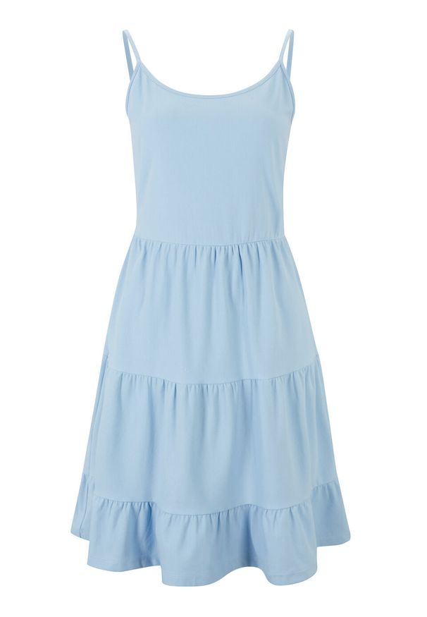 Sukienka shirtowa w optyce dżinsowej bonprix jasnoniebieski. Kolor: niebieski