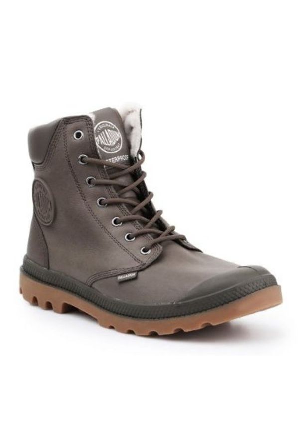 Buty Palladium Pampa W 72992-213 brązowe. Nosek buta: okrągły. Kolor: brązowy. Materiał: skóra, futro. Szerokość cholewki: normalna