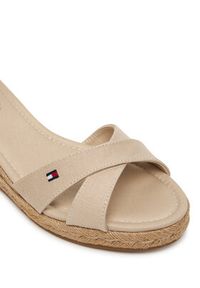 TOMMY HILFIGER - Tommy Hilfiger Espadryle Mid Wedge Espad X Cross FW0FW09332 Beżowy. Kolor: beżowy. Materiał: materiał #4