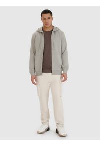 4f - 4F Bluza dresowa rozpinana z kapturem męska - szara XL. Okazja: na co dzień. Typ kołnierza: kaptur. Kolor: szary. Materiał: dresówka. Wzór: gładki, ze splotem. Styl: sportowy, casual