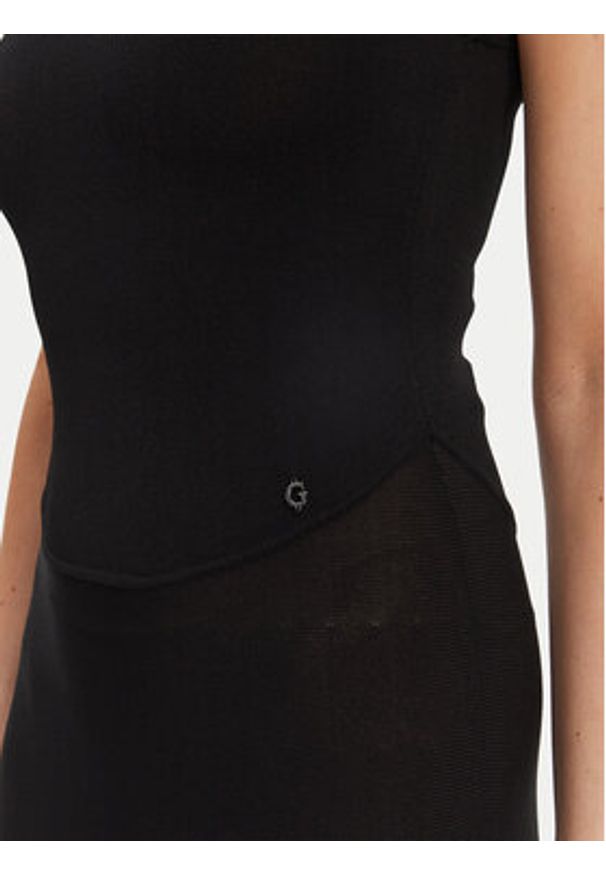 Guess Sukienka dzianinowa W5YK0S Z0241 Czarny Regular Fit. Kolor: czarny. Materiał: wiskoza
