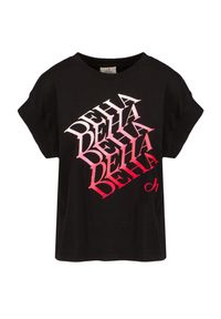 Deha - T-shirt DEHA MOVE. Kolor: czarny. Materiał: włókno, materiał. Długość rękawa: krótki rękaw. Wzór: nadruk, aplikacja, gradientowy